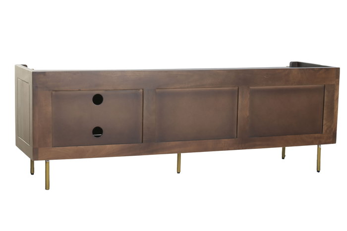DKD Home Decor Mueble Tv Sixties Marron Oscuro Natural 160 x 55 x 40 cm
