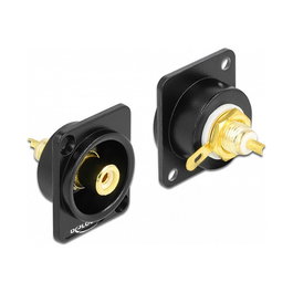 DeLOCK Conector RCA D-Typ Modul Cinch Hembra Derecho Negro para Lötanschluss, Zinc, 25.6 mm