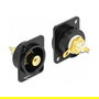 DeLOCK Conector RCA D-Typ Modul Cinch Hembra Derecho Negro para Lötanschluss, Zinc, 25.6 mm