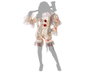 Disfraz Payasa Macabra Adulto Mujer Beige XS-S