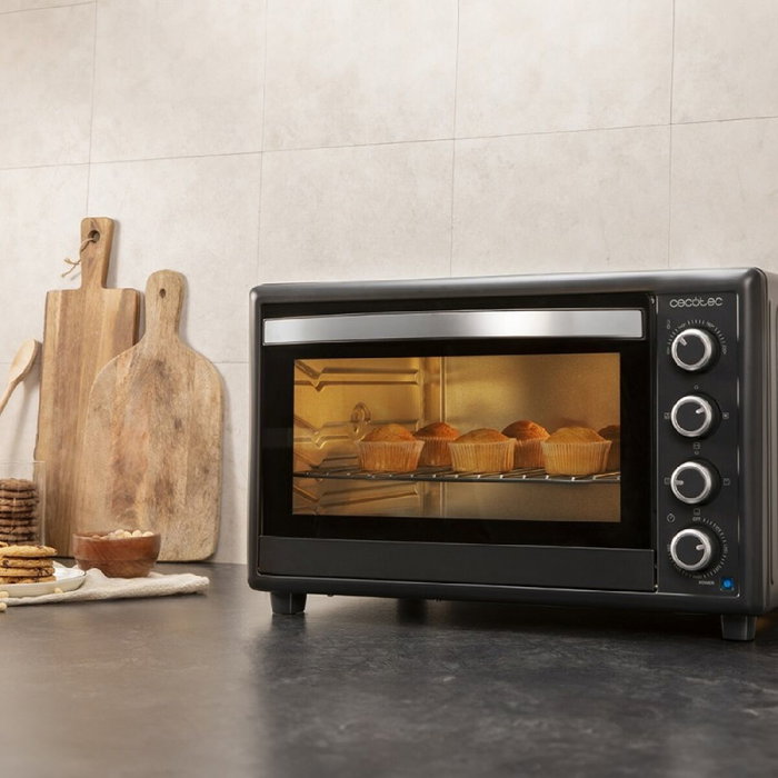 Cecotec Bake&Toast 6090 Horno de Sobremesa 60 L 2200 W Negro con Rustidor Giratorio y Convección