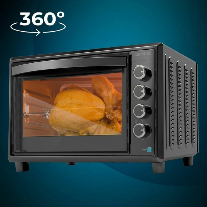 Cecotec Bake&Toast 6090 Horno de Sobremesa 60 L 2200 W Negro con Rustidor Giratorio y Convección