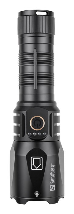 Sandberg Survivor Torch Powerbank 5000 mAh - Linterna LED, Cargador Móvil, Resistente, Martillo de Emergencia