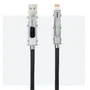 Nano Cable Cable USB 2.0 Tipo-C 10.01.2602 con Cabezales Intercambiables USB-C/USB-A a Lightning/USB-C, Carga Rápida 27W, Transferencia 480Mbps, 2m, Negro/Gris, Indicador LED