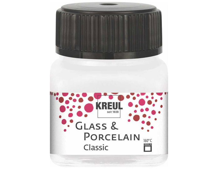 Kreul Pintura Vidrio y Porcelana GLASS&PORCELAIN Classic Blanco Perlado Metálico 20ml Kreul Pintura Vidrio y Porcelana GLASS&PORCELAIN Classic Blanco Perlado Metálico 20ml