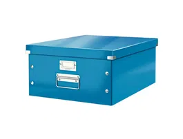 Caja Para Almacenamiento Leitz Click&Store 85% Carton Reciclado 29 Litros Grande 369X200X484 Mm Azul