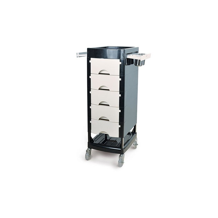 Bifull Carrito Auxiliar Ania Auxiliary Blanco con 5 Cajones Extraíbles, Bandeja Superior y Soporte para Secador - 91x40x30cm Bifull Carrito Auxiliar Ania Auxiliary Blanco con 5 Cajones Extraíbles, Bandeja Superior y Soporte para Secador - 91x40x30cm