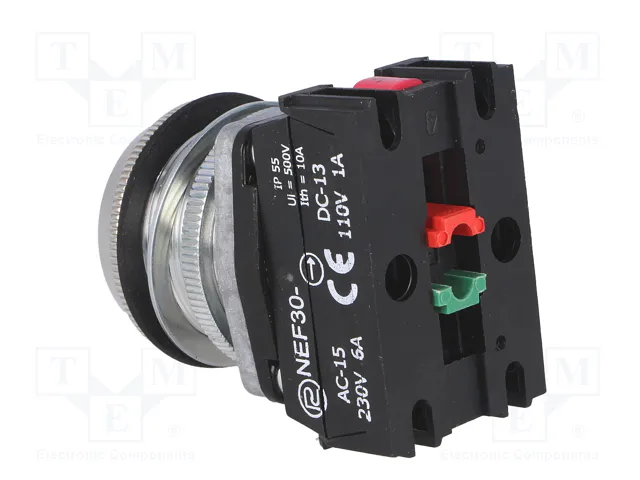 PROMET Interruptor de presión NEF30 rojo NC + NA 30mm PROMET Interruptor de presión NEF30 rojo NC + NA 30mm