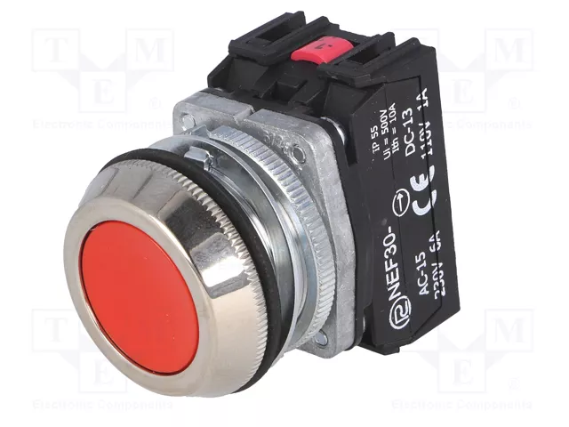 PROMET Interruptor de presión NEF30 rojo NC + NA 30mm PROMET Interruptor de presión NEF30 rojo NC + NA 30mm