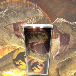 SD TOYS Vaso lenticular 3D Jurassic Park Dominion 50ml con tapa enroscable