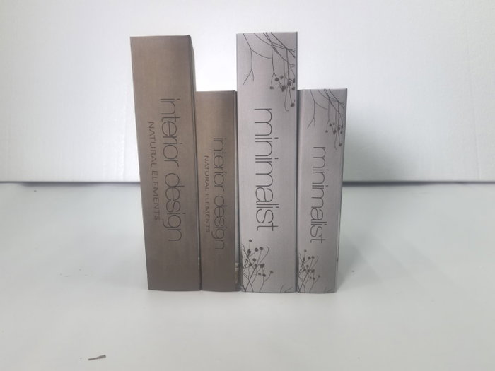 DKD Home Decor Set de 2 Cajas Libro Interior Design Gris