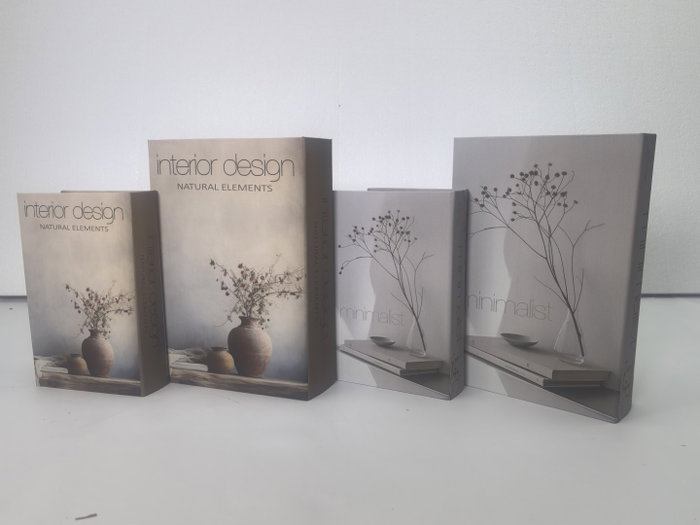 DKD Home Decor Set de 2 Cajas Libro Interior Design Gris