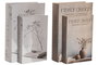 DKD Home Decor Set de 2 Cajas Libro Interior Design Gris