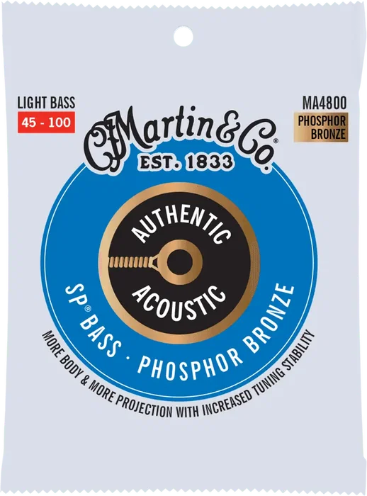 MARTIN Juego Bajo Acústico Authentic Sp Bass 92/8 Phosphor Bronze Light 45-100