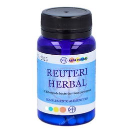 ALFA HERBAL Reuteri Probiótico para Diarrea, Úlceras, Sistema Inmune y Salud Cardiovascular 20 Cápsulas