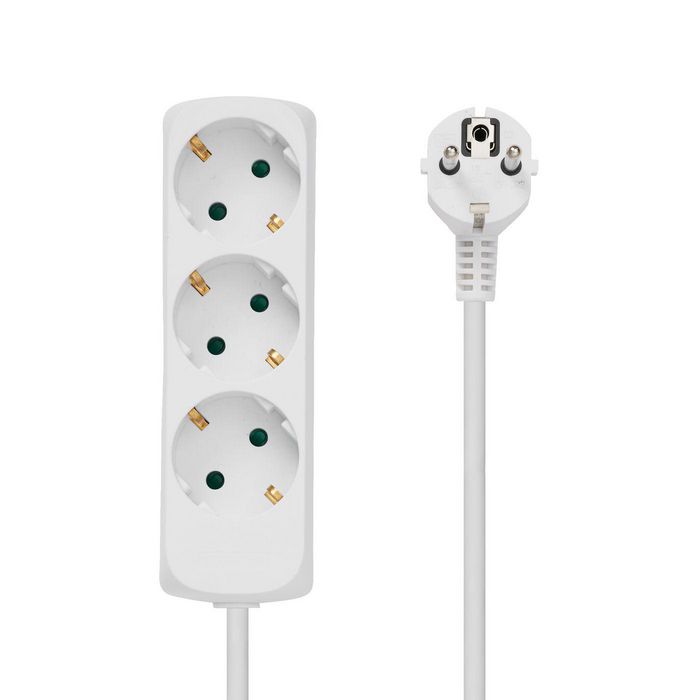MicroConnect Enchufe Schuko de 3 Vías con Cable de 1,8m