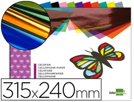 Liderpapel Bloc trabajos manuales celofan 10 hojas colores surtidos 240x315mm