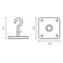 Edm Gancho fijo 8 x 55 mm con placa 45 x 45 mm Ap07 zincado, 2 uds