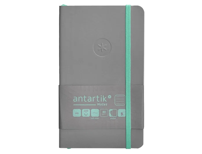 Antartik Cuaderno A6 Tapa Blanda Rayas Gris y Turquesa, 100 Hojas 80gr FSC Antartik Cuaderno A6 Tapa Blanda Rayas Gris y Turquesa, 100 Hojas 80gr FSC