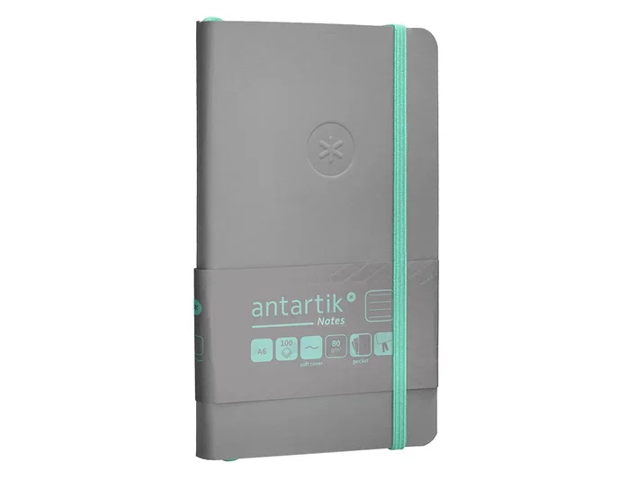 Antartik Cuaderno A6 Tapa Blanda Rayas Gris y Turquesa, 100 Hojas 80gr FSC Antartik Cuaderno A6 Tapa Blanda Rayas Gris y Turquesa, 100 Hojas 80gr FSC