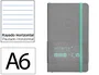 Antartik Cuaderno A6 Tapa Blanda Rayas Gris y Turquesa, 100 Hojas 80gr FSC
