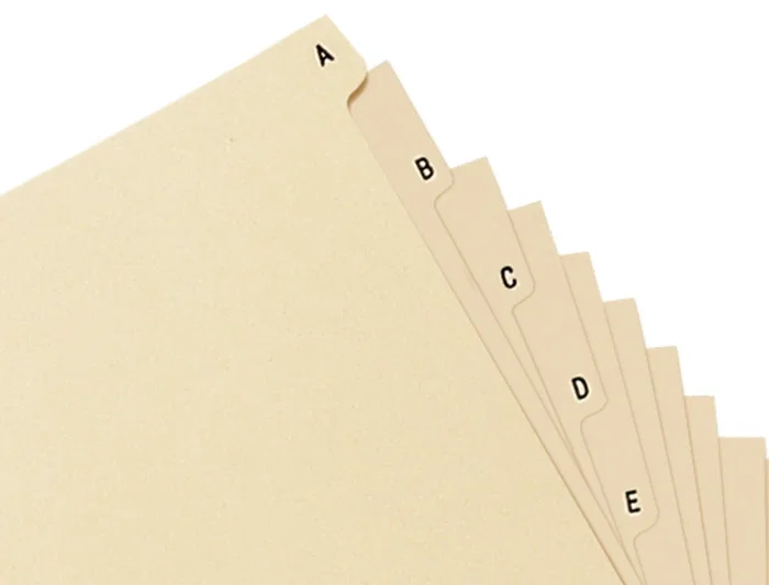 Liderpapel Índice Alfabético 15 Posiciones A-Z Cartulina Cuarto Apaisado para Archivador