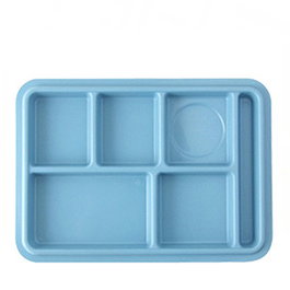 AMC Polytray Bandeja Desayuno con 6 Compartimentos, de Polipropileno, 37x26.5 cm (Set de 50)