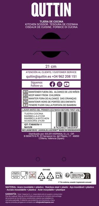 Quttin Tijera de cocina Marbella 21cm