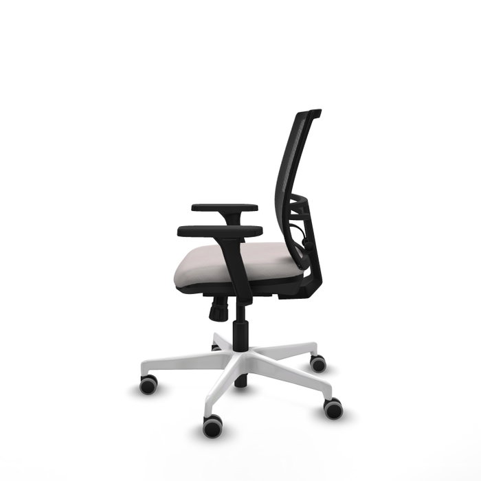 PIQUERAS Y CRESPO Silla de oficina Yunquera con mecanismo Sincro, Blanco y Negro