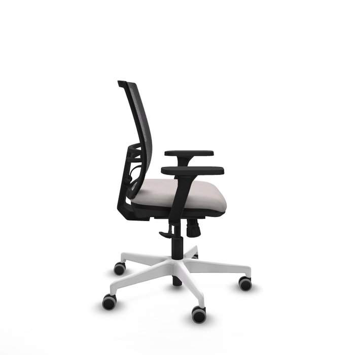 PIQUERAS Y CRESPO Silla de oficina Yunquera con mecanismo Sincro, Blanco y Negro