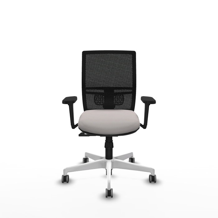PIQUERAS Y CRESPO Silla de oficina Yunquera con mecanismo Sincro, Blanco y Negro