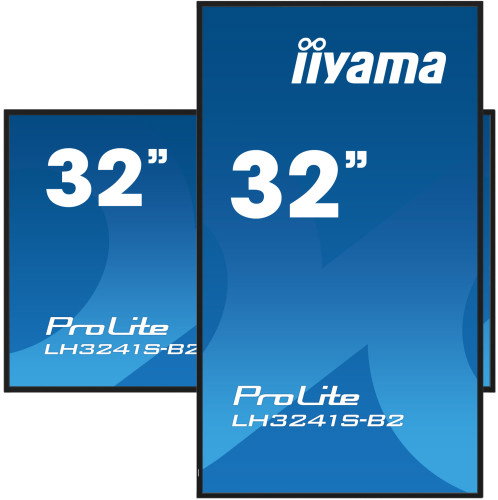 iiyama Monitor 32" LH3241S-B2 Full HD 1920x1080 Panel IPS, Altavoces 2x10W, VGA, 3x HDMI, LAN/RS-232C, USB, VESA 200x200, Diseño Quiosco, Negro