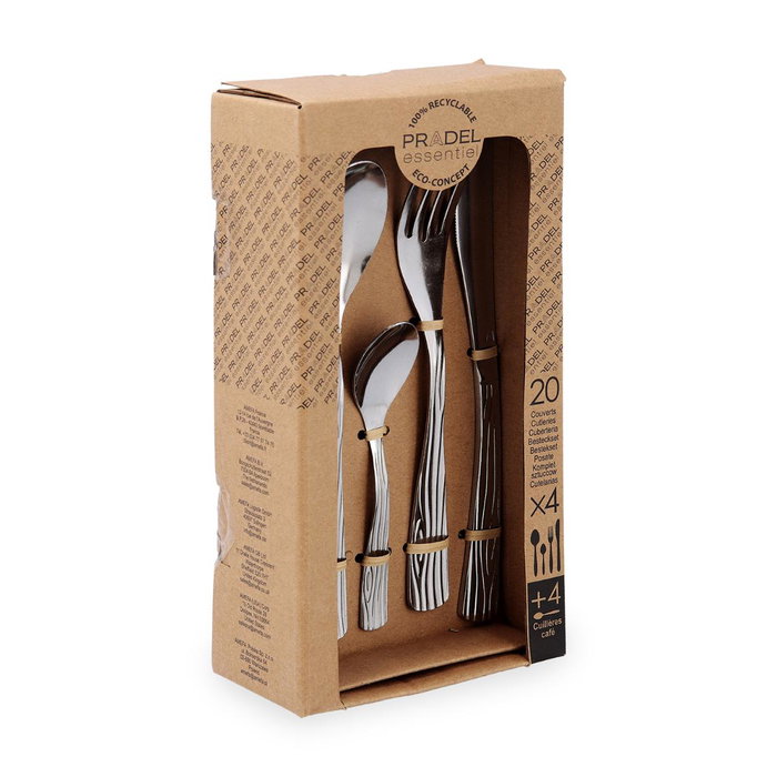 Set 20 Cubiertos Acero Inox Ecorce Amefa 18-0-1,5 mm