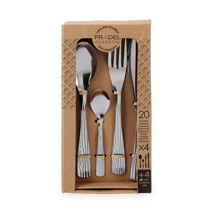 Set 20 Cubiertos Acero Inox Ecorce Amefa 18-0-1,5 mm