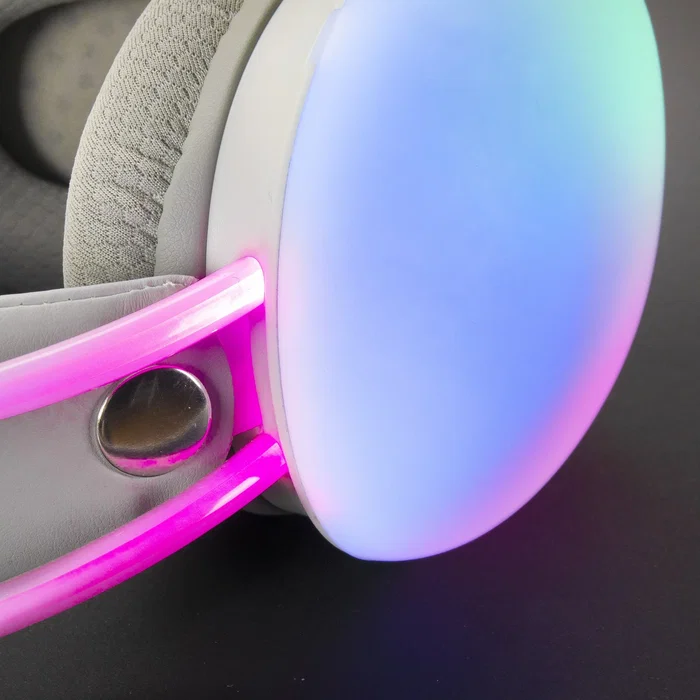Mars Gaming Auriculares Gaming MH-GLOW con Iluminación RGB 360° CHROMA, Drivers 50mm, Micrófono con Cancelación de Ruido, Rosa