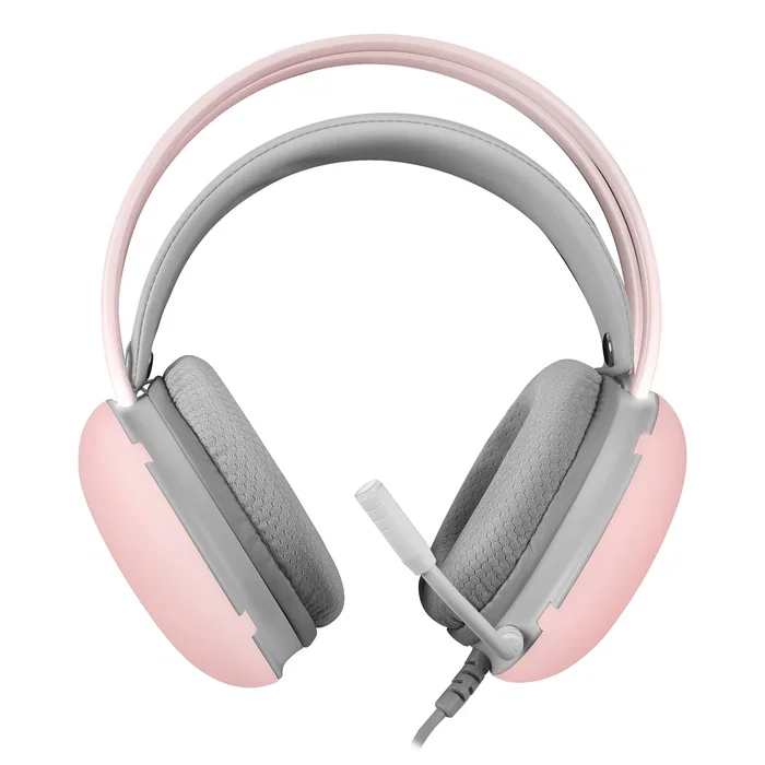 Mars Gaming Auriculares Gaming MH-GLOW con Iluminación RGB 360° CHROMA, Drivers 50mm, Micrófono con Cancelación de Ruido, Rosa