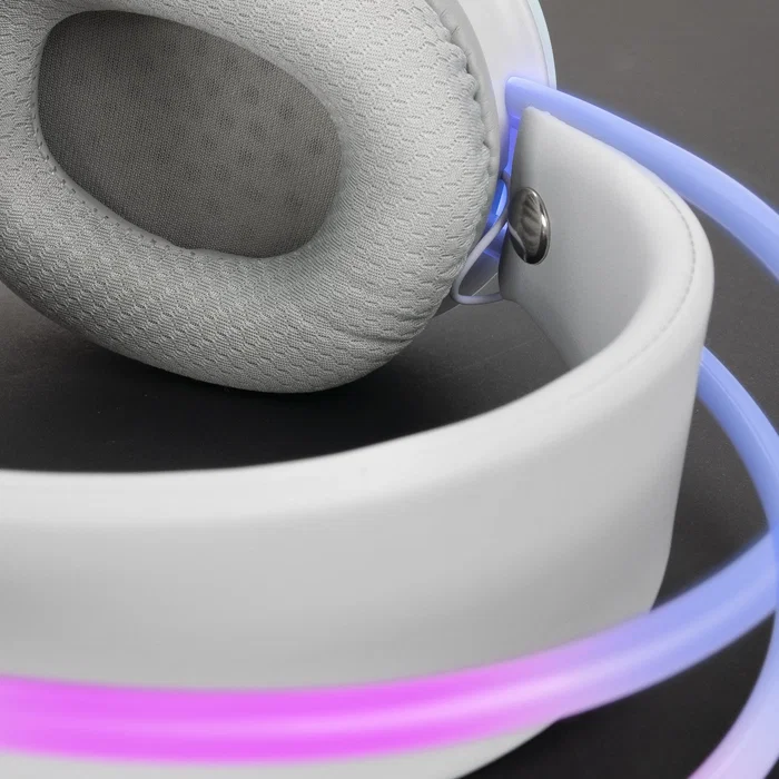 Mars Gaming Auriculares Gaming MH-GLOW con Iluminación RGB 360° CHROMA, Drivers 50mm, Micrófono con Cancelación de Ruido, Rosa