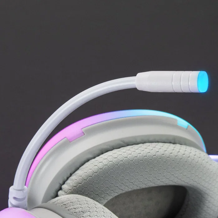 Mars Gaming Auriculares Gaming MH-GLOW con Iluminación RGB 360° CHROMA, Drivers 50mm, Micrófono con Cancelación de Ruido, Rosa