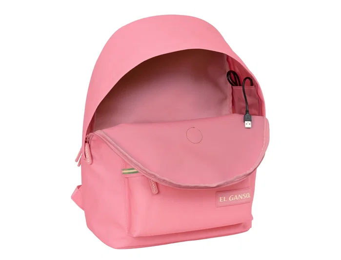 Safta Mochila Doble para Portátil 15,6'' + USB Marsala Basics