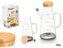 VIVALTO Aceitera de Borosilicato 750ml con Tapa de Bambú