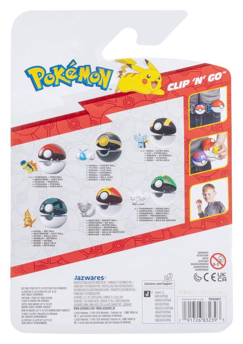 Jazwares Pokémon Clip 'n' Go Figura de Acción Shinx & Ultra Ball Jazwares Pokémon Clip 'n' Go Figura de Acción Shinx & Ultra Ball