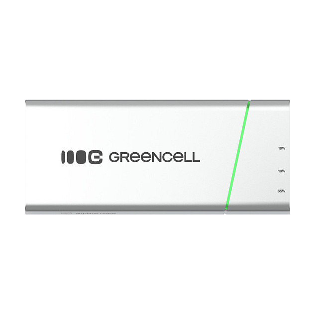 Green Cell PowerPlay Ultra PBPLGC20P Powerbank 20800mAh 65W Power Delivery con 1 USB-A y 2 USB-C, Color Negro