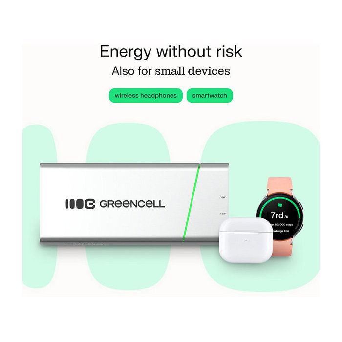 Green Cell PowerPlay Ultra PBPLGC20P Powerbank 20800mAh 65W Power Delivery con 1 USB-A y 2 USB-C, Color Negro