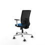 PIQUERAS Y CRESPO Silla de oficina Yunquera con mecanismo Sincro, Azul claro y Negro