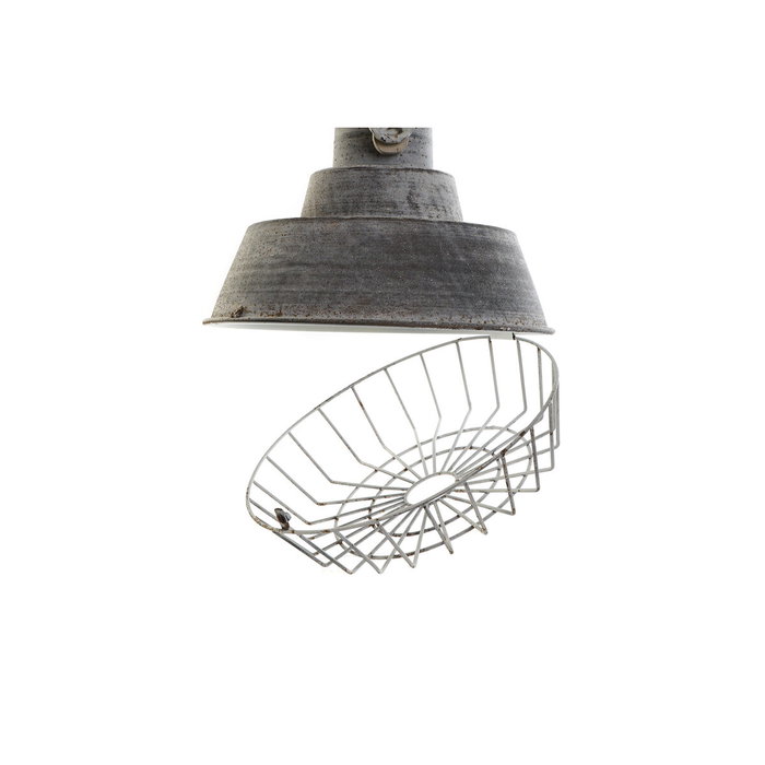 DKD Home Decor Lámpara de Techo de Metal y Madera Gris Decape