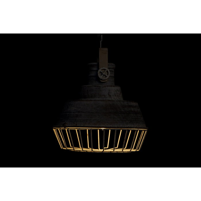 DKD Home Decor Lámpara de Techo de Metal y Madera Gris Decape