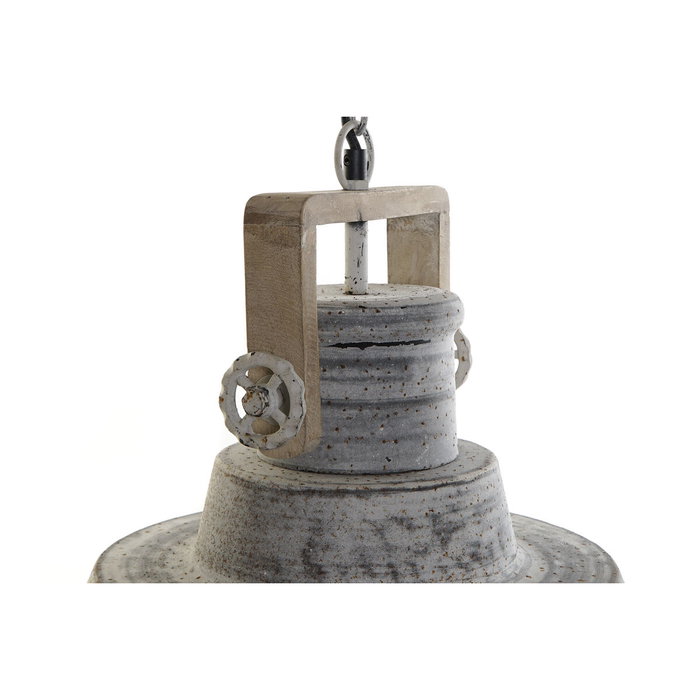 DKD Home Decor Lámpara de Techo de Metal y Madera Gris Decape
