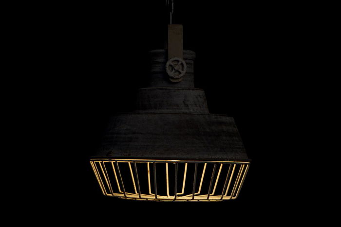 DKD Home Decor Lampara Techo Loft Gris 39 x 45 x 39 cm Metal Madera Hecho a Mano