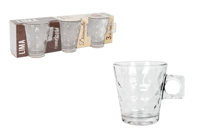 La Mediterranea Set de 3 Tazas de Café 8 cl Lima Diamant (24 Cajas) تقدّم La Mediterranea Set de 3 Tazas de Café 8 cl Lima Diamant (24 Cajas) تقدّم