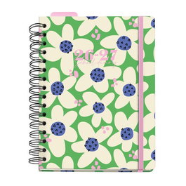 Agenda Escolar (2026-27) Miquelrius Anne Lehman Wire-O Tapa Extra Con Goma Plus 4º 170X218 S/V Apais. Green Bloom Garden